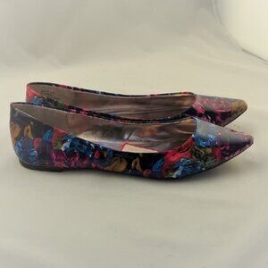 Steve Madden Pink and Blue Flats Artistic Floral Design